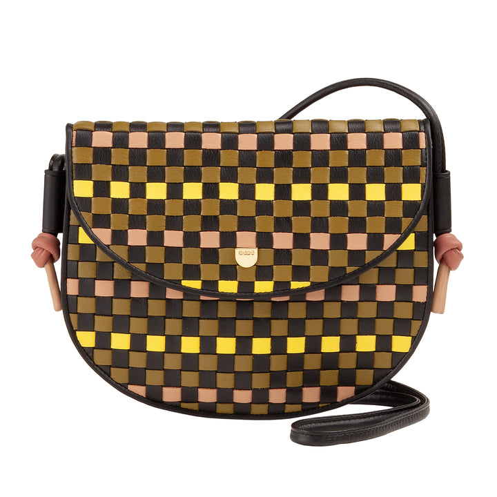 Bolsa de hombro pequeño Dudu entrelazado en cuero real con colgajo: bolso de mujer elegante hombro artesanal, bolso de cuerpo cruzado versátil para uso diario y eventos