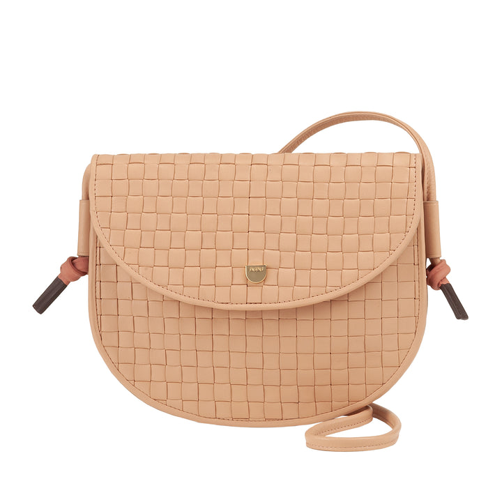 DUDU Borsa a Tracolla Piccola Intrecciata in Vera Pelle con Patta – Borsa Donna a Spalla Elegante Artigianale, Borsetta Crossbody Versatile per Uso Quotidiano ed Eventi