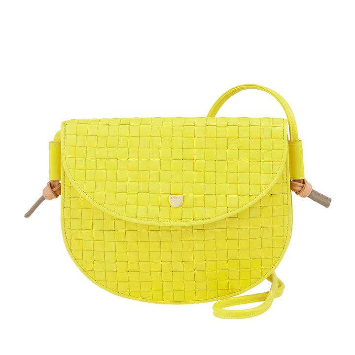 DUDU Borsa a Tracolla Piccola Intrecciata in Vera Pelle con Patta – Borsa Donna a Spalla Elegante Artigianale, Borsetta Crossbody Versatile per Uso Quotidiano ed Eventi