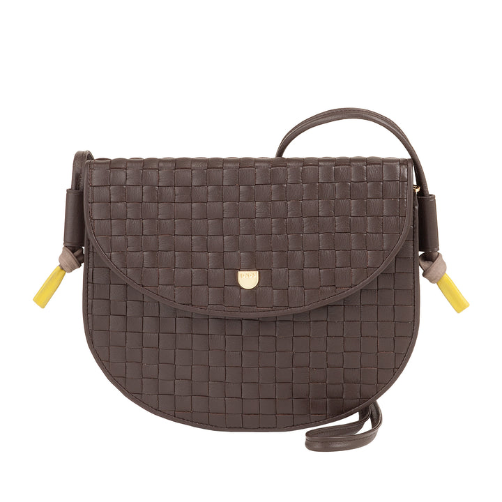 Bolsa de hombro pequeño Dudu entrelazado en cuero real con colgajo: bolso de mujer elegante hombro artesanal, bolso de cuerpo cruzado versátil para uso diario y eventos