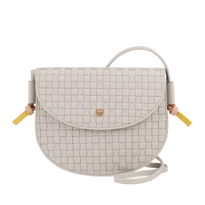 DUDU Borsa a Tracolla Piccola Intrecciata in Vera Pelle con Patta – Borsa Donna a Spalla Elegante Artigianale, Borsetta Crossbody Versatile per Uso Quotidiano ed Eventi