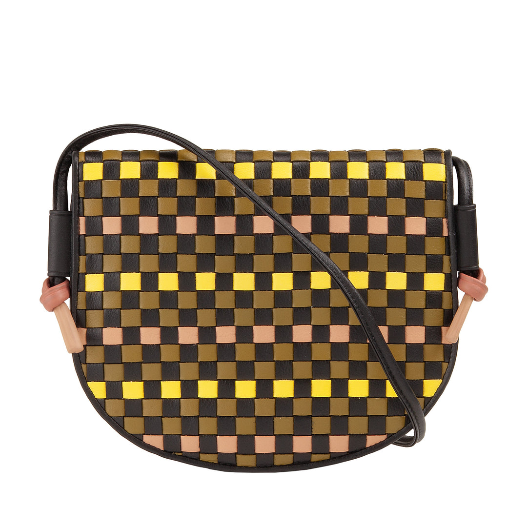 Bolsa de hombro pequeño Dudu entrelazado en cuero real con colgajo: bolso de mujer elegante hombro artesanal, bolso de cuerpo cruzado versátil para uso diario y eventos