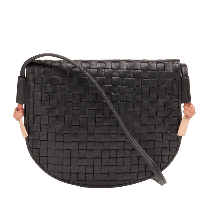 Bolsa de hombro pequeño Dudu entrelazado en cuero real con colgajo: bolso de mujer elegante hombro artesanal, bolso de cuerpo cruzado versátil para uso diario y eventos