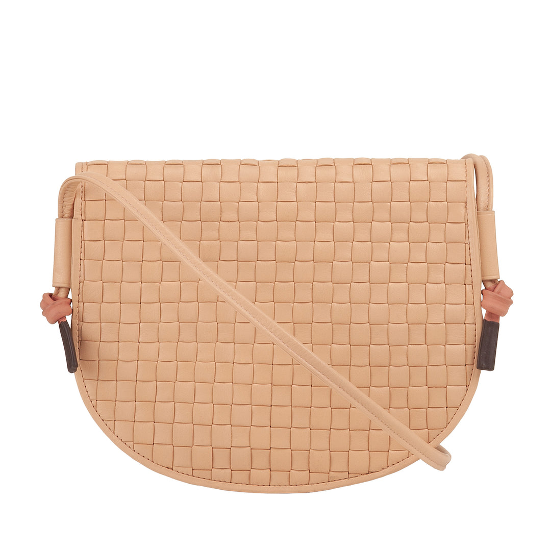 DUDU Borsa a Tracolla Piccola Intrecciata in Vera Pelle con Patta – Borsa Donna a Spalla Elegante Artigianale, Borsetta Crossbody Versatile per Uso Quotidiano ed Eventi