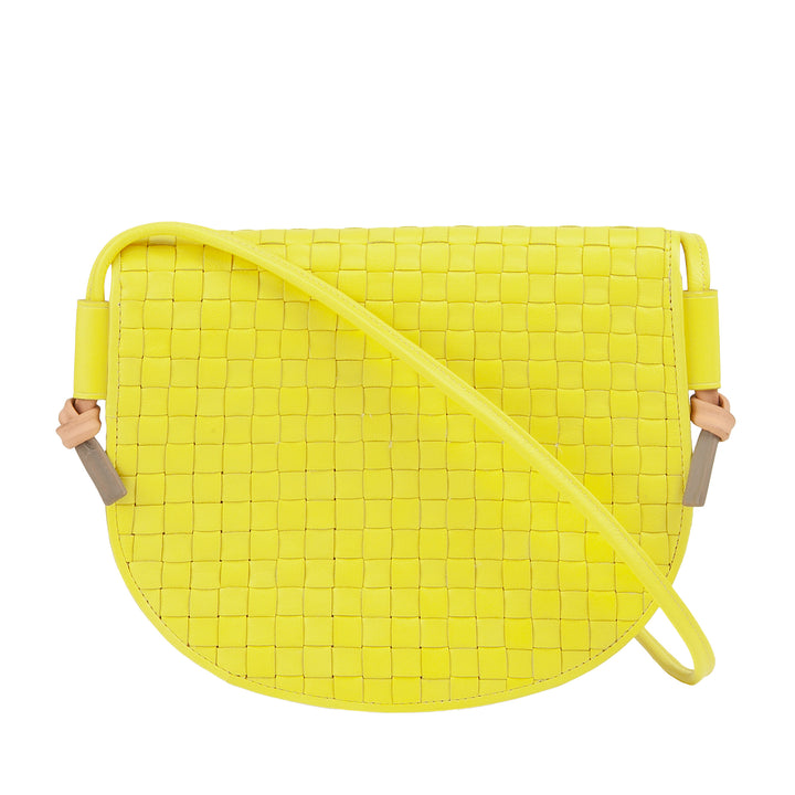 DUDU Borsa a Tracolla Piccola Intrecciata in Vera Pelle con Patta – Borsa Donna a Spalla Elegante Artigianale, Borsetta Crossbody Versatile per Uso Quotidiano ed Eventi