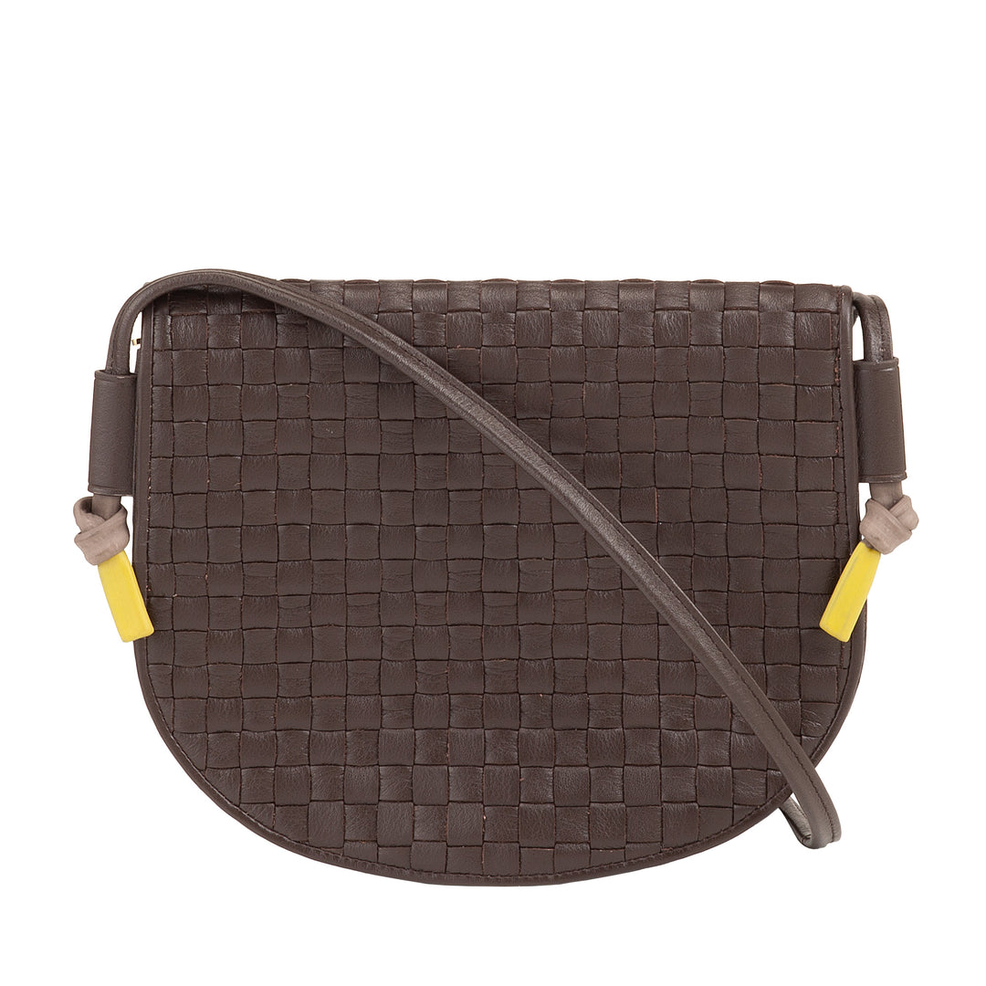 Bolsa de hombro pequeño Dudu entrelazado en cuero real con colgajo: bolso de mujer elegante hombro artesanal, bolso de cuerpo cruzado versátil para uso diario y eventos