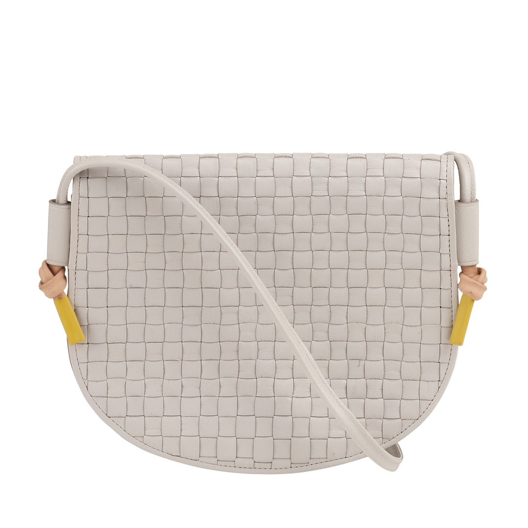 DUDU Borsa a Tracolla Piccola Intrecciata in Vera Pelle con Patta – Borsa Donna a Spalla Elegante Artigianale, Borsetta Crossbody Versatile per Uso Quotidiano ed Eventi