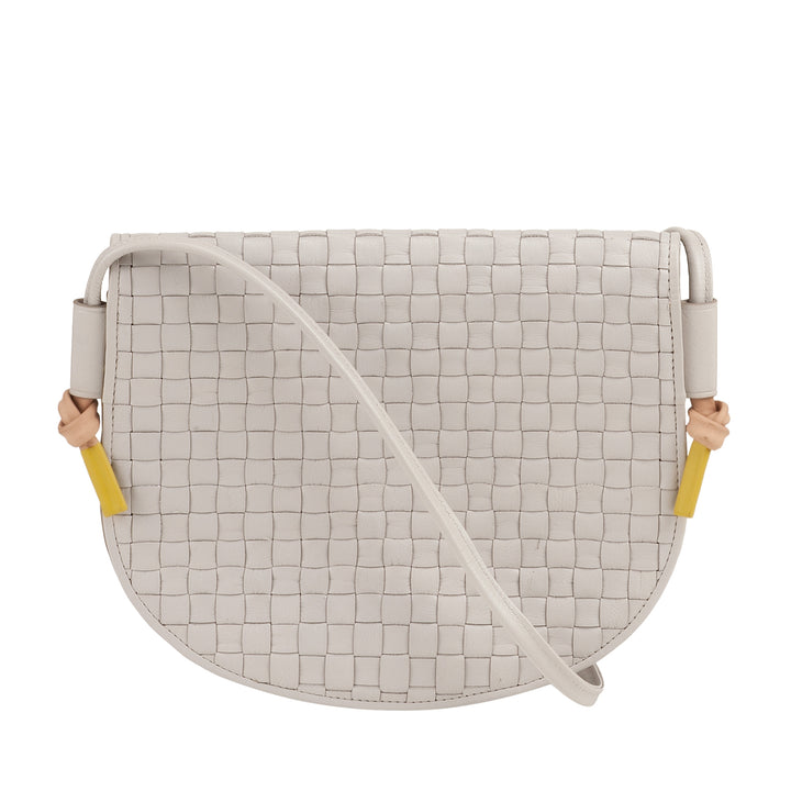 DUDU Borsa a Tracolla Piccola Intrecciata in Vera Pelle con Patta – Borsa Donna a Spalla Elegante Artigianale, Borsetta Crossbody Versatile per Uso Quotidiano ed Eventi