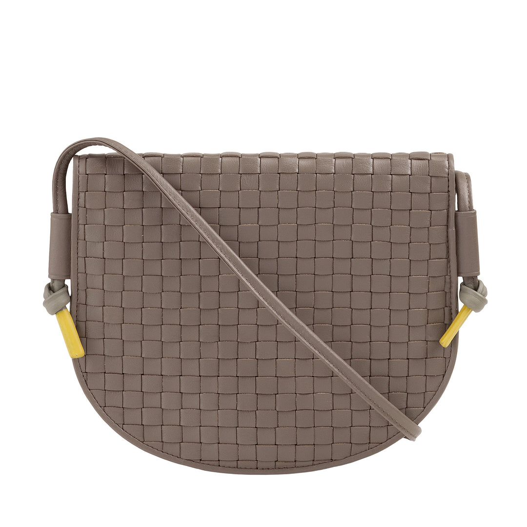 Bolsa de hombro pequeño Dudu entrelazado en cuero real con colgajo: bolso de mujer elegante hombro artesanal, bolso de cuerpo cruzado versátil para uso diario y eventos