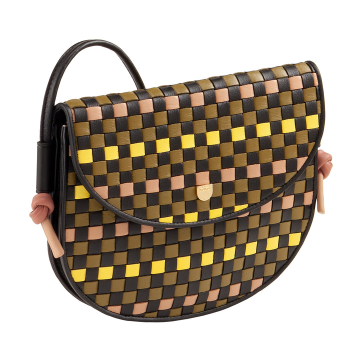 Bolsa de hombro pequeño Dudu entrelazado en cuero real con colgajo: bolso de mujer elegante hombro artesanal, bolso de cuerpo cruzado versátil para uso diario y eventos