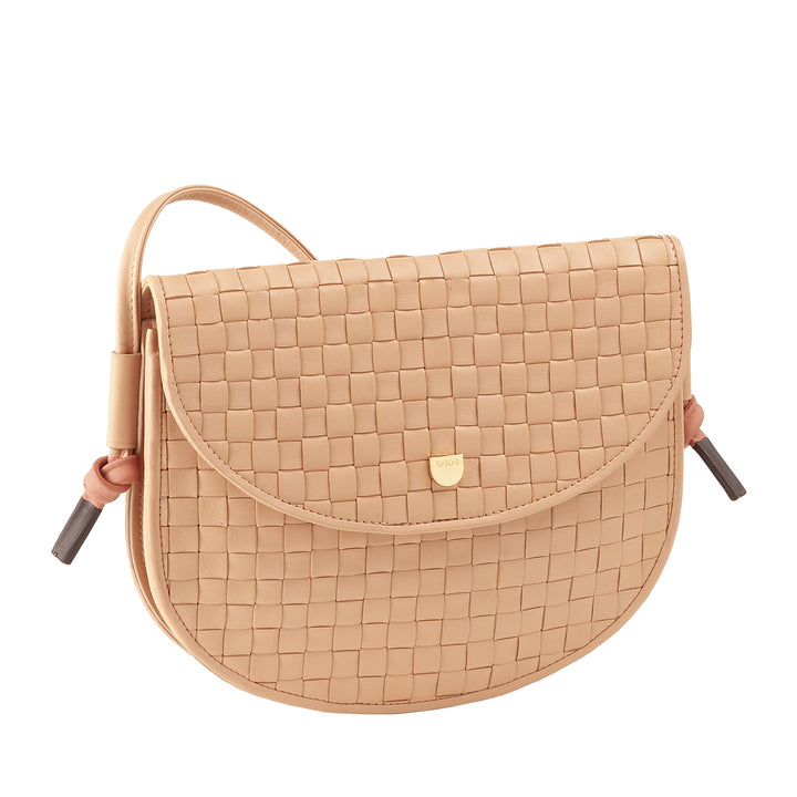 DUDU Borsa a Tracolla Piccola Intrecciata in Vera Pelle con Patta – Borsa Donna a Spalla Elegante Artigianale, Borsetta Crossbody Versatile per Uso Quotidiano ed Eventi