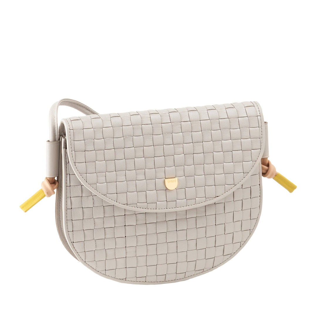 DUDU Borsa a Tracolla Piccola Intrecciata in Vera Pelle con Patta – Borsa Donna a Spalla Elegante Artigianale, Borsetta Crossbody Versatile per Uso Quotidiano ed Eventi