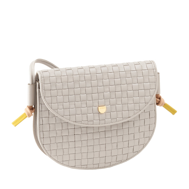 DUDU Borsa a Tracolla Piccola Intrecciata in Vera Pelle con Patta – Borsa Donna a Spalla Elegante Artigianale, Borsetta Crossbody Versatile per Uso Quotidiano ed Eventi