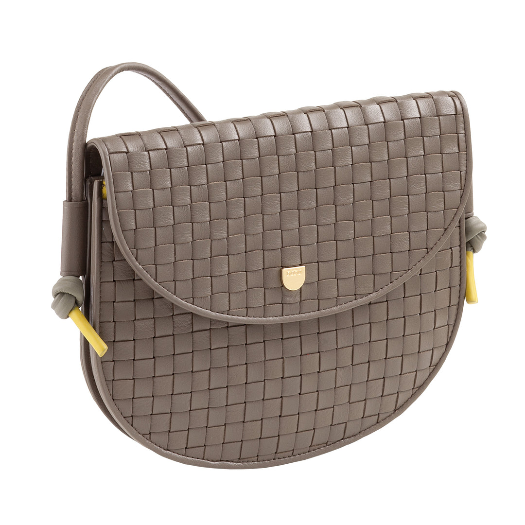 Bolsa de hombro pequeño Dudu entrelazado en cuero real con colgajo: bolso de mujer elegante hombro artesanal, bolso de cuerpo cruzado versátil para uso diario y eventos