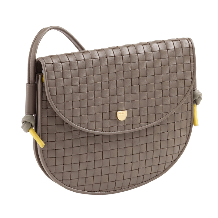 Bolsa de hombro pequeño Dudu entrelazado en cuero real con colgajo: bolso de mujer elegante hombro artesanal, bolso de cuerpo cruzado versátil para uso diario y eventos