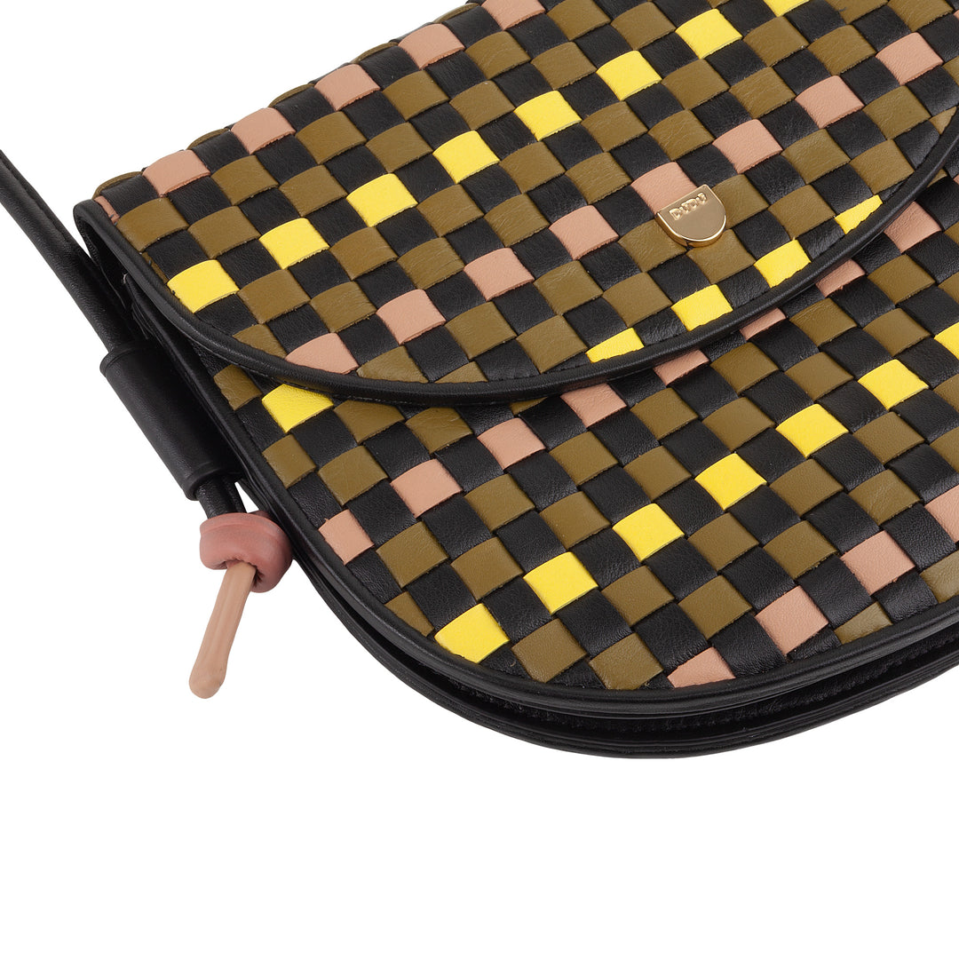 Bolsa de hombro pequeño Dudu entrelazado en cuero real con colgajo: bolso de mujer elegante hombro artesanal, bolso de cuerpo cruzado versátil para uso diario y eventos