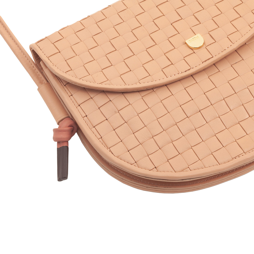 DUDU Borsa a Tracolla Piccola Intrecciata in Vera Pelle con Patta – Borsa Donna a Spalla Elegante Artigianale, Borsetta Crossbody Versatile per Uso Quotidiano ed Eventi