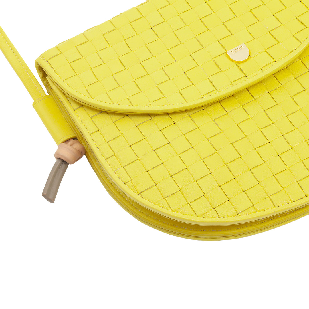 DUDU Borsa a Tracolla Piccola Intrecciata in Vera Pelle con Patta – Borsa Donna a Spalla Elegante Artigianale, Borsetta Crossbody Versatile per Uso Quotidiano ed Eventi