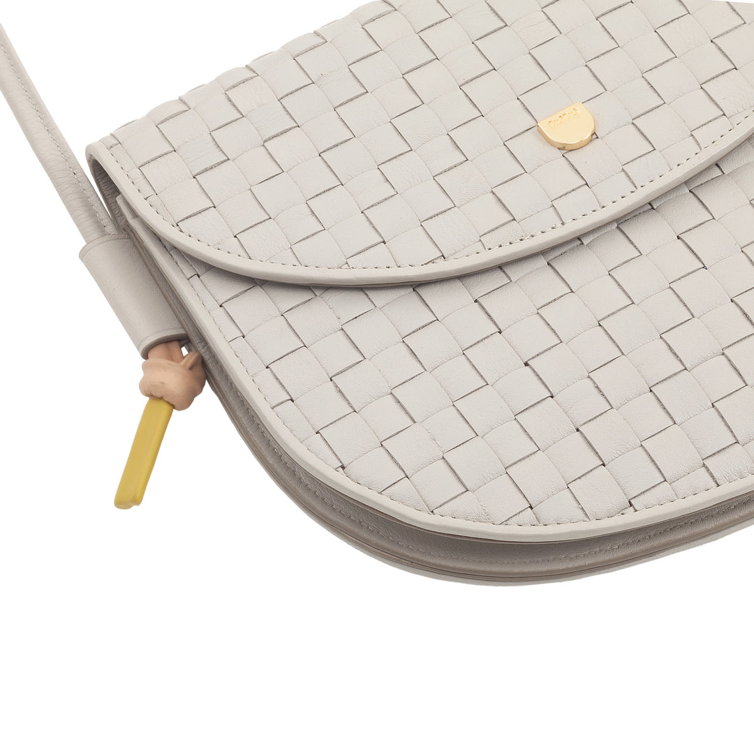 DUDU Borsa a Tracolla Piccola Intrecciata in Vera Pelle con Patta – Borsa Donna a Spalla Elegante Artigianale, Borsetta Crossbody Versatile per Uso Quotidiano ed Eventi