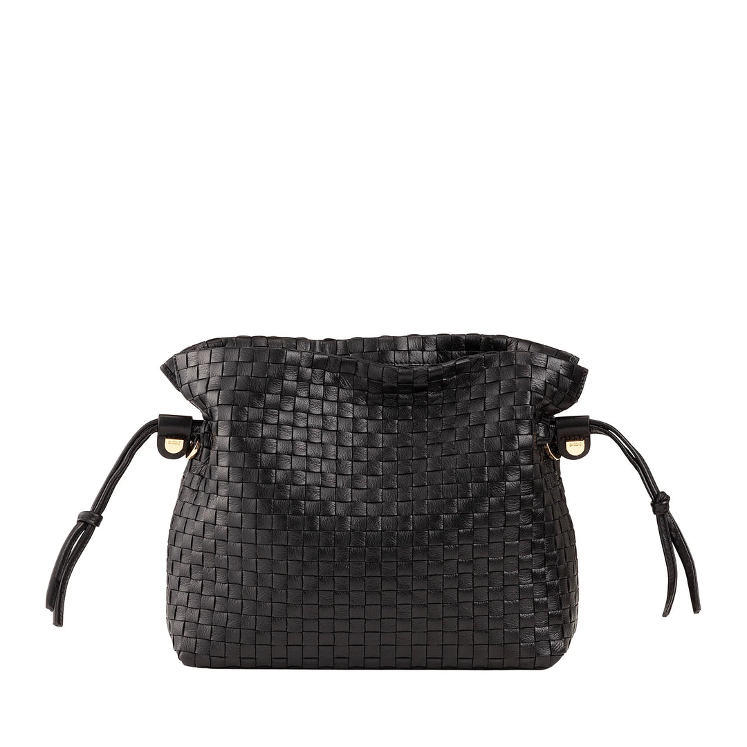 Bolsa de ombro feminina DUDU em couro tecido com cordão, macia e espaçosa, alça de ombro ajustável, fecho magnético, estilo elegante e artesanal