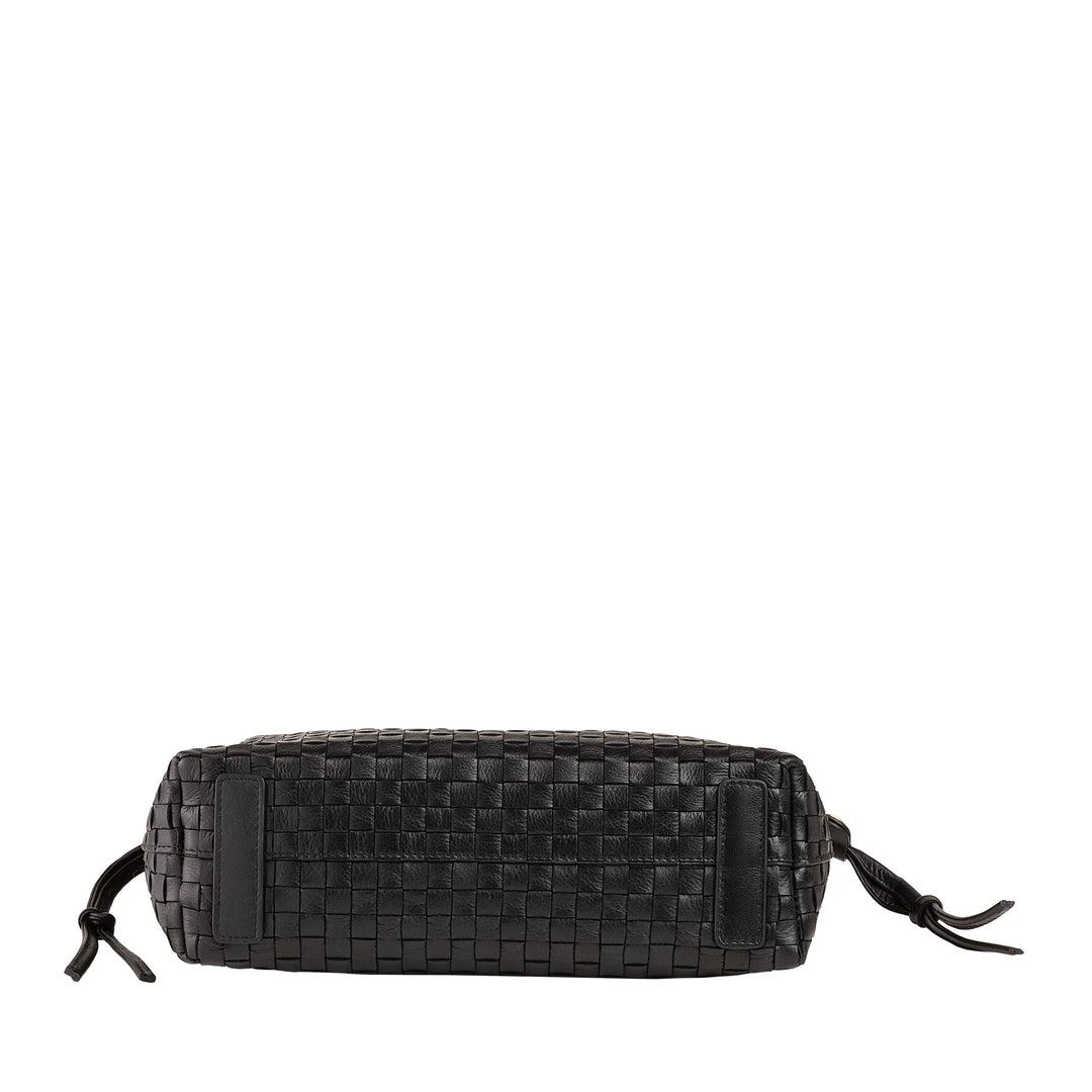 Bolsa de ombro feminina DUDU em couro tecido com cordão, macia e espaçosa, alça de ombro ajustável, fecho magnético, estilo elegante e artesanal