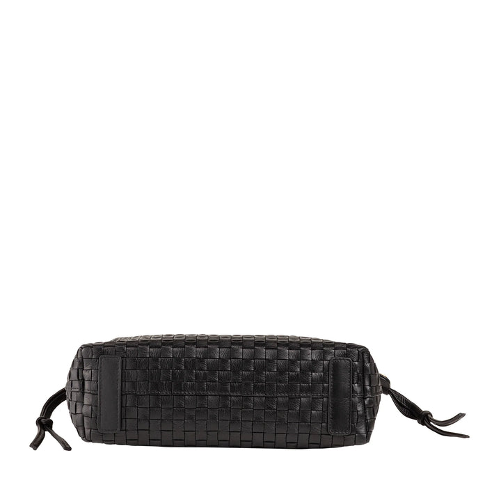 Bolsa de ombro feminina DUDU em couro tecido com cordão, macia e espaçosa, alça de ombro ajustável, fecho magnético, estilo elegante e artesanal