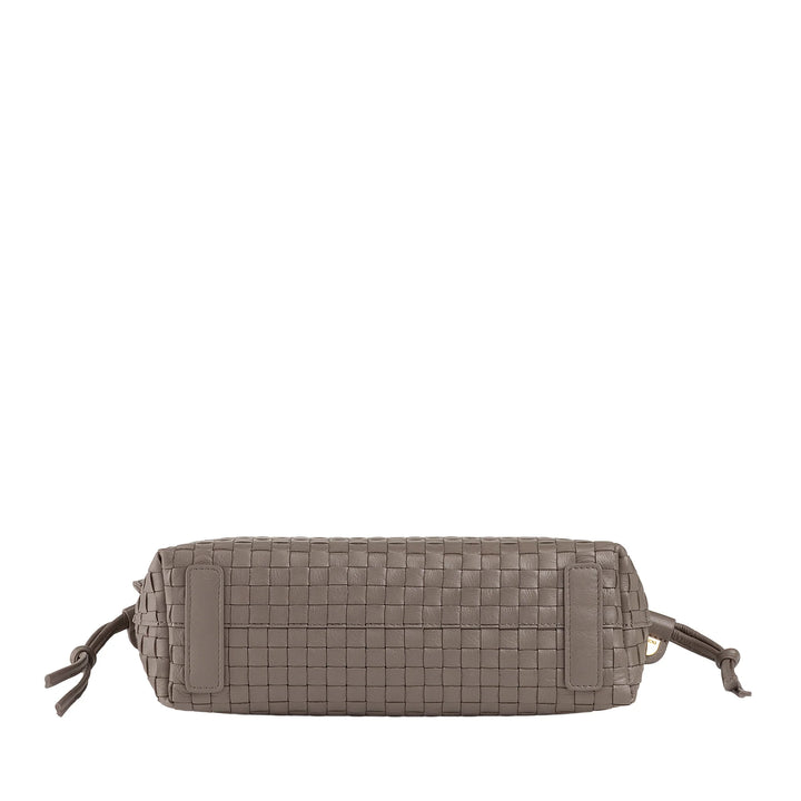 Bolsa de ombro feminina DUDU em couro tecido com cordão, macia e espaçosa, alça de ombro ajustável, fecho magnético, estilo elegante e artesanal
