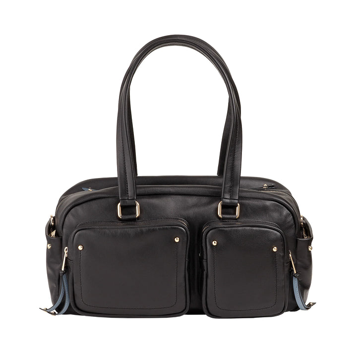 Bolsa grande feminina de couro DUDU com bolsos externos e alça removível, espaçosa e elegante – bolsa de mão e ombro com zíper, estilo moderno