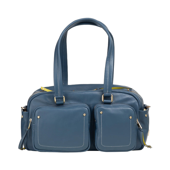 Bolsa grande feminina de couro DUDU com bolsos externos e alça removível, espaçosa e elegante – bolsa de mão e ombro com zíper, estilo moderno