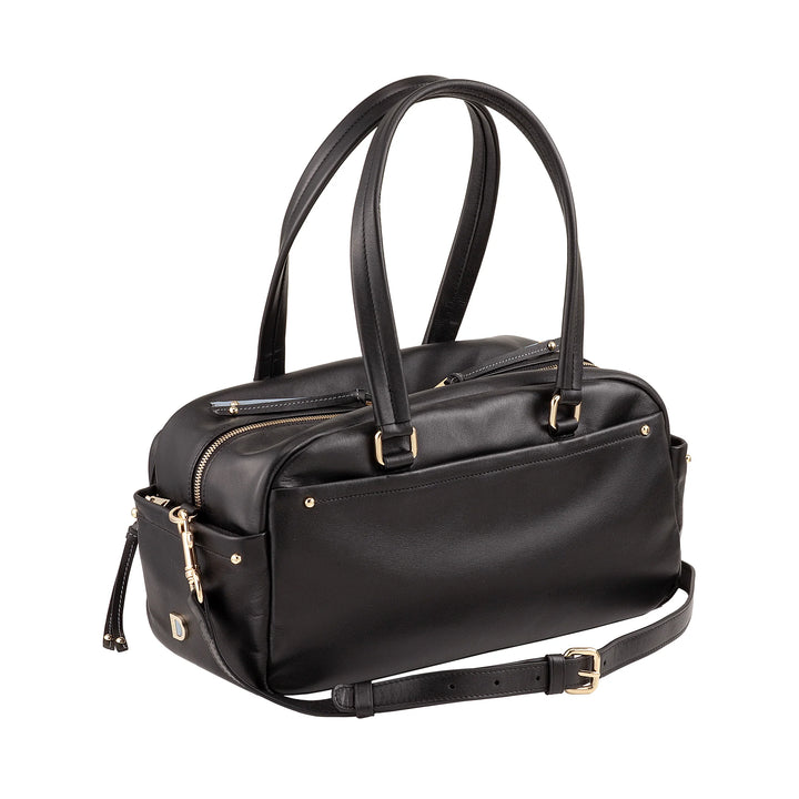 Bolsa grande feminina de couro DUDU com bolsos externos e alça removível, espaçosa e elegante – bolsa de mão e ombro com zíper, estilo moderno