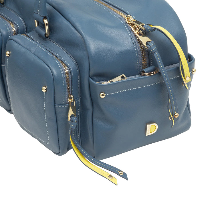 Bolsa grande feminina de couro DUDU com bolsos externos e alça removível, espaçosa e elegante – bolsa de mão e ombro com zíper, estilo moderno