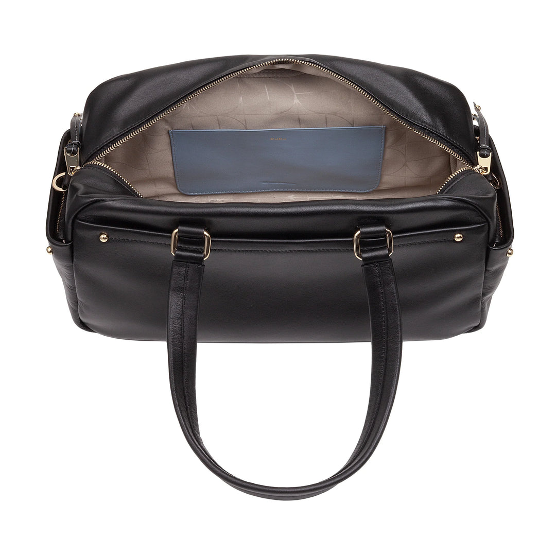 Bolsa grande feminina de couro DUDU com bolsos externos e alça removível, espaçosa e elegante – bolsa de mão e ombro com zíper, estilo moderno