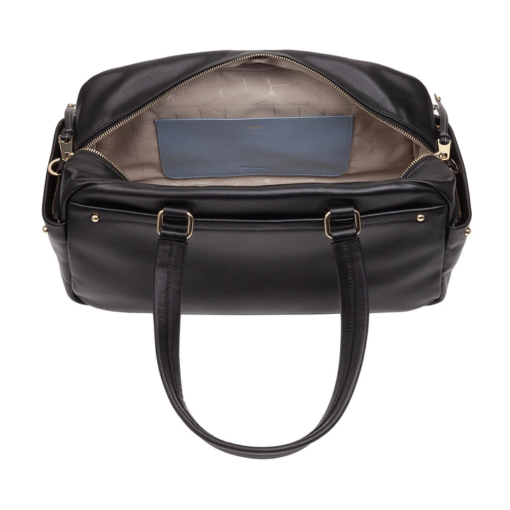 Bolsa grande feminina de couro DUDU com bolsos externos e alça removível, espaçosa e elegante – bolsa de mão e ombro com zíper, estilo moderno