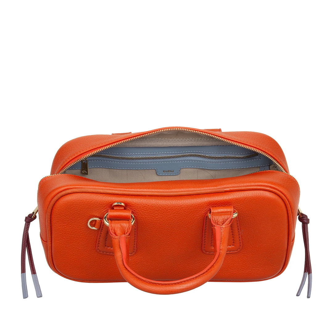 Bolsa feminina grande de couro DUDU com alça removível, espaçosa e elegante – bolsa de mão e ombro com zíper, alças duplas