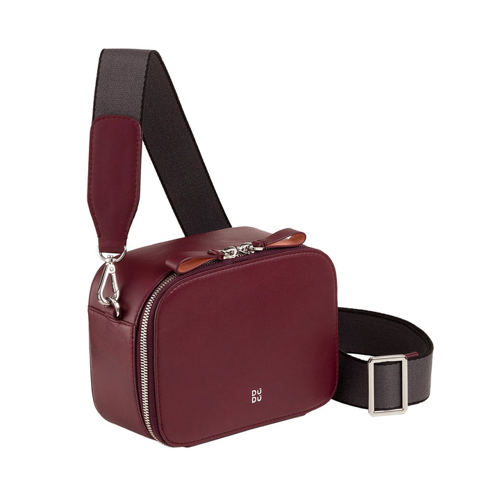DUDU Borsa a Tracolla Donna Piccola in Pelle, Camera Bag con Doppia Tracolla, Chiusura a Cerniera, Borsa Design Compatto Elegante