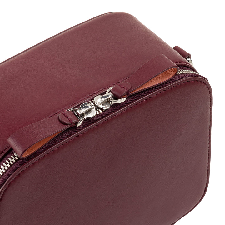 DUDU Borsa a Tracolla Donna Piccola in Pelle, Camera Bag con Doppia Tracolla, Chiusura a Cerniera, Borsa Design Compatto Elegante