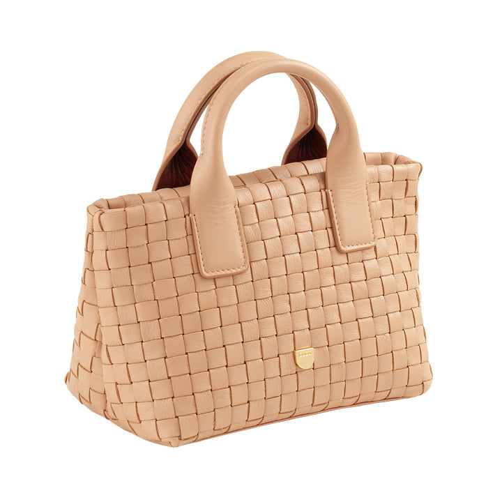 Bolsa feminina pequena de couro tecido DUDU com zíper – Mini bolsa elegante com alça de corrente, bolsa de ombro compacta e refinada