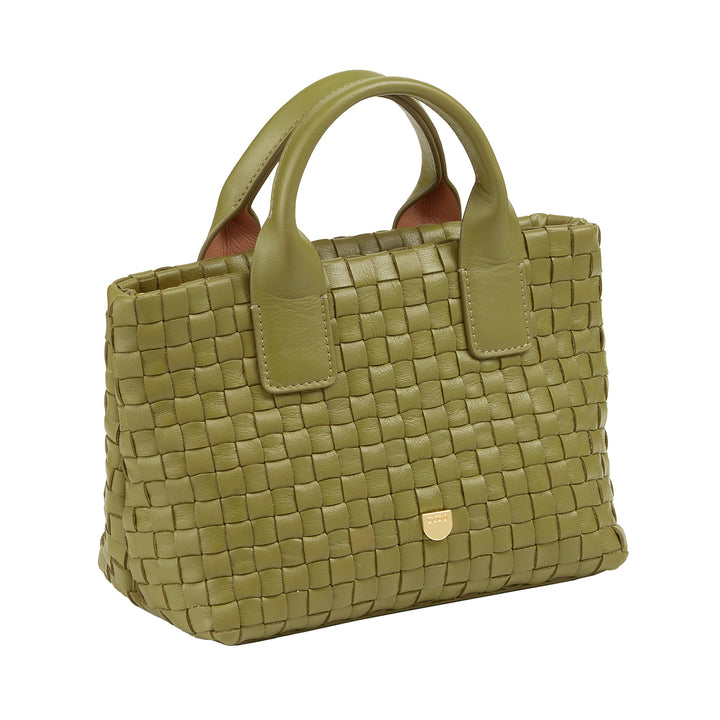 Bolsa feminina pequena de couro tecido DUDU com zíper – Mini bolsa elegante com alça de corrente, bolsa de ombro compacta e refinada