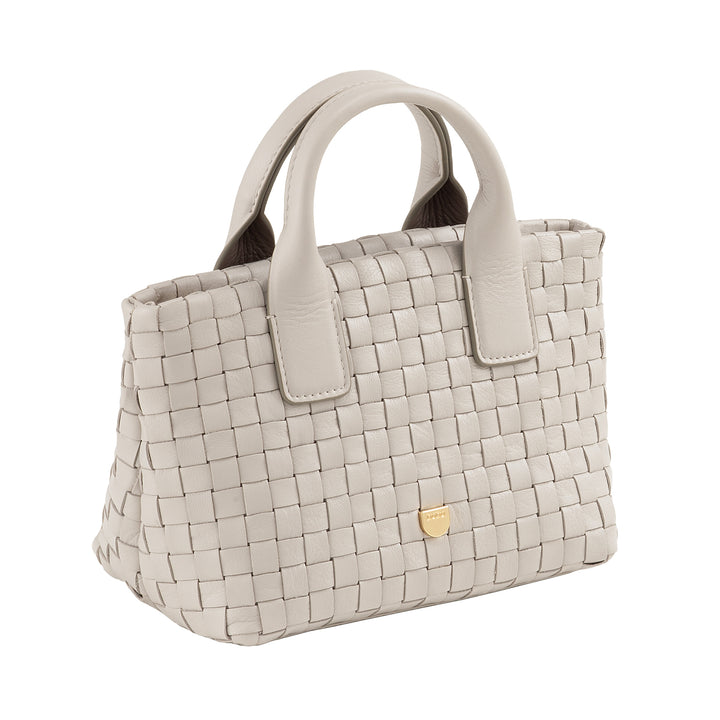 Bolsa feminina pequena de couro tecido DUDU com zíper – Mini bolsa elegante com alça de corrente, bolsa de ombro compacta e refinada