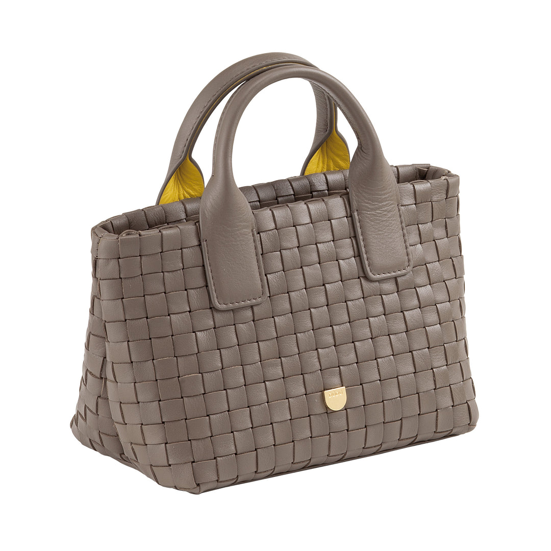 Bolsa feminina pequena de couro tecido DUDU com zíper – Mini bolsa elegante com alça de corrente, bolsa de ombro compacta e refinada