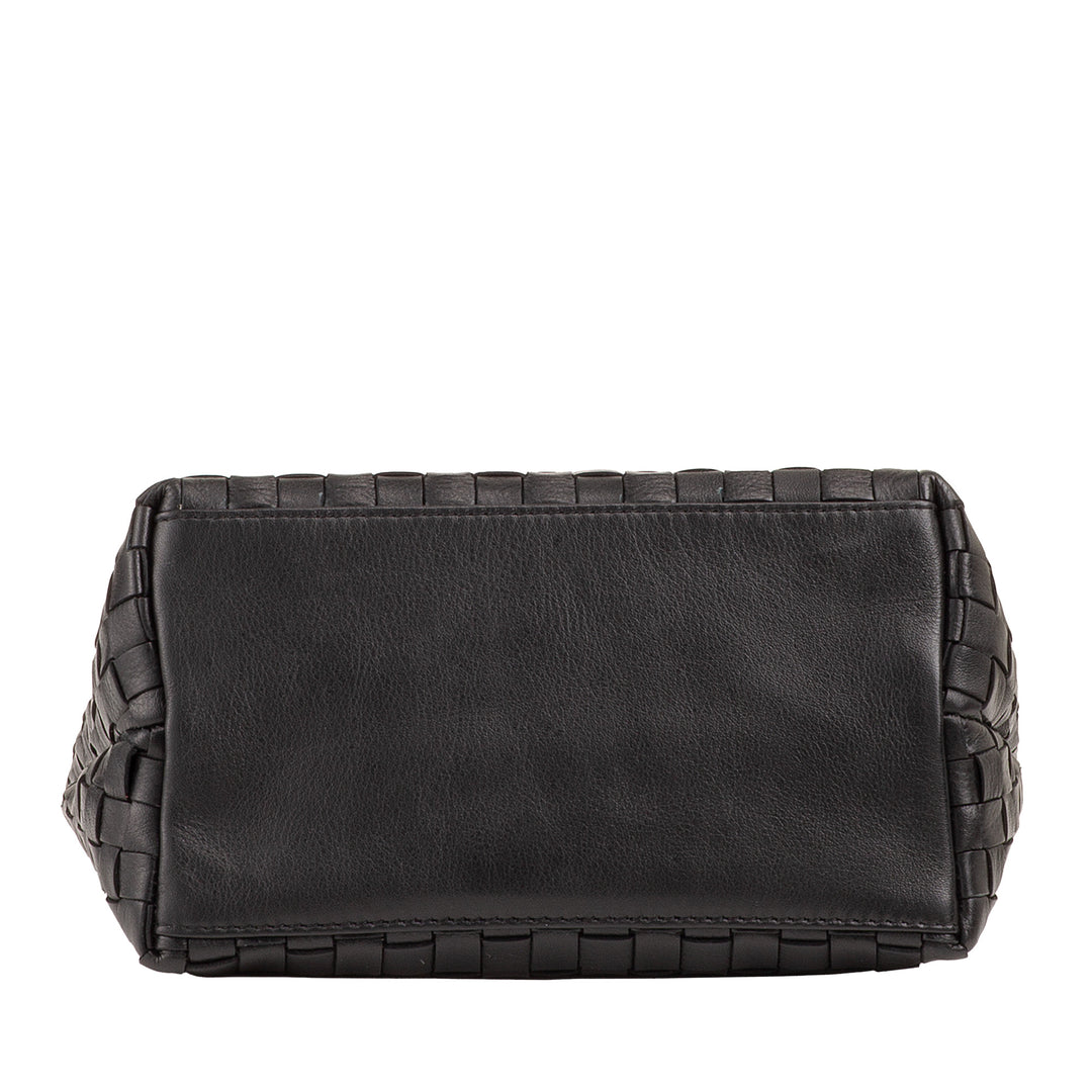 Bolsa feminina pequena de couro tecido DUDU com zíper – Mini bolsa elegante com alça de corrente, bolsa de ombro compacta e refinada