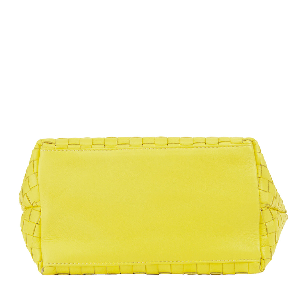 Bolsa feminina pequena de couro tecido DUDU com zíper – Mini bolsa elegante com alça de corrente, bolsa de ombro compacta e refinada