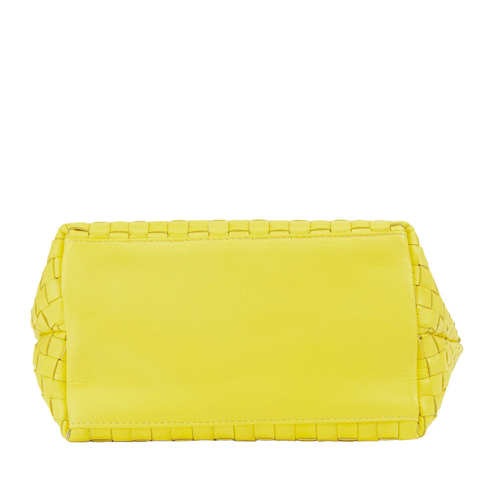 Bolsa feminina pequena de couro tecido DUDU com zíper – Mini bolsa elegante com alça de corrente, bolsa de ombro compacta e refinada