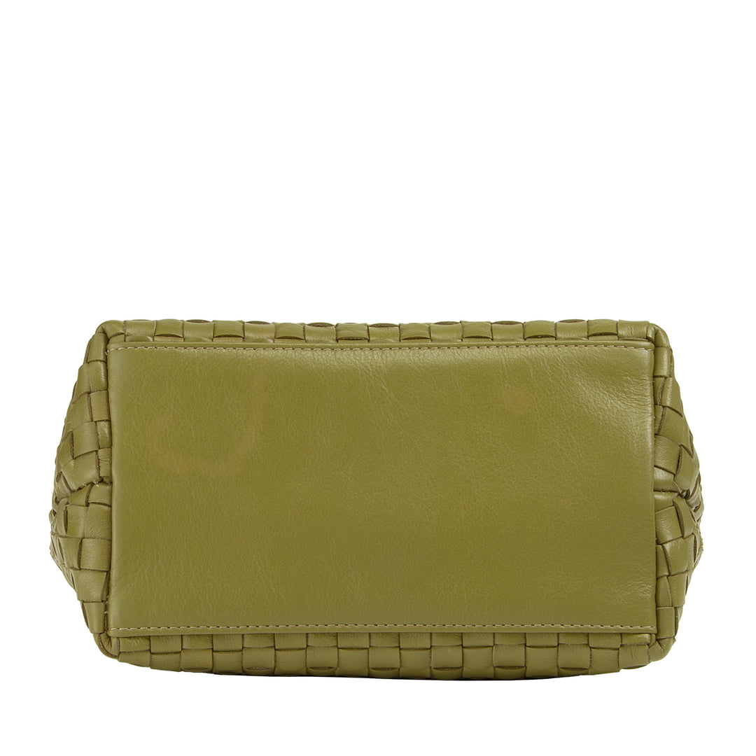 Bolsa feminina pequena de couro tecido DUDU com zíper – Mini bolsa elegante com alça de corrente, bolsa de ombro compacta e refinada