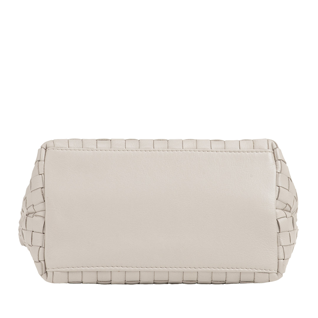 Bolsa feminina pequena de couro tecido DUDU com zíper – Mini bolsa elegante com alça de corrente, bolsa de ombro compacta e refinada