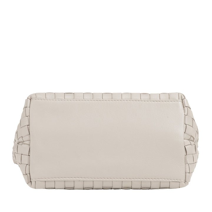 Bolsa feminina pequena de couro tecido DUDU com zíper – Mini bolsa elegante com alça de corrente, bolsa de ombro compacta e refinada