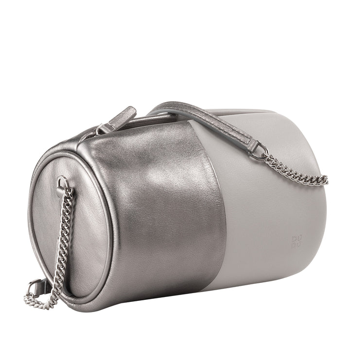 Bolso de cuero para mujeres de dudu, bolso de hombro con cadena y cuero, bolso de cilindro de moda pequeño elegante con cremallera