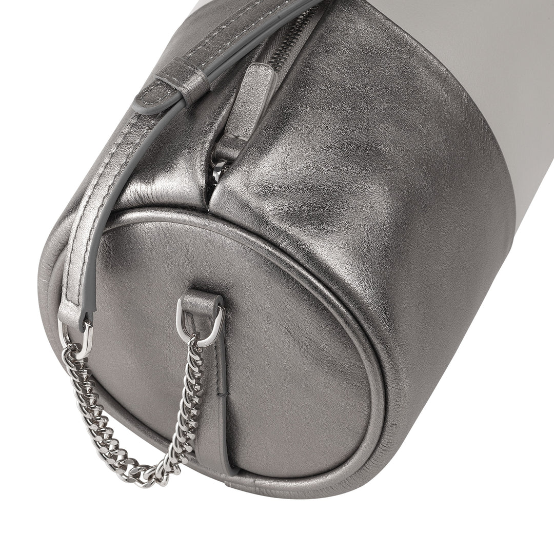 Bolso de cuero para mujeres de dudu, bolso de hombro con cadena y cuero, bolso de cilindro de moda pequeño elegante con cremallera