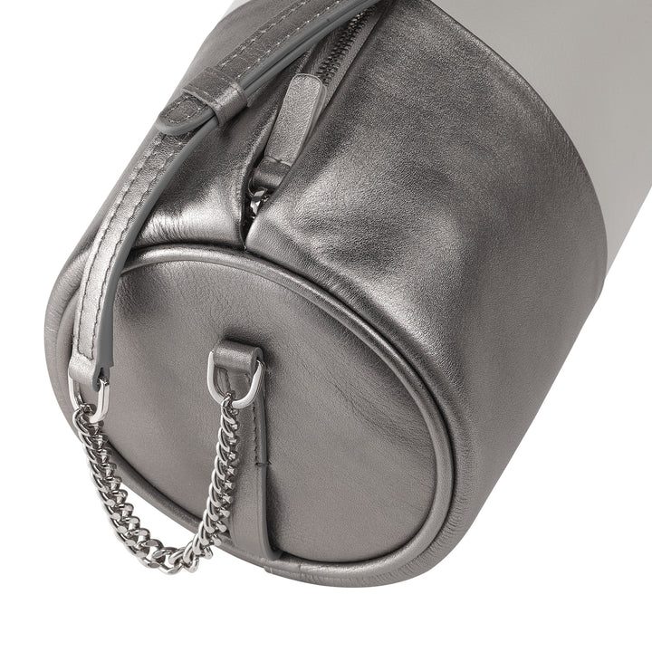 Bolso de cuero para mujeres de dudu, bolso de hombro con cadena y cuero, bolso de cilindro de moda pequeño elegante con cremallera