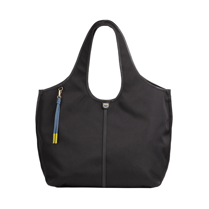 DUDU Große Damen-Schulterhandtasche aus Nylon und Leder – leichter Shopper mit verstellbarem Schultergurt und Magnetverschluss